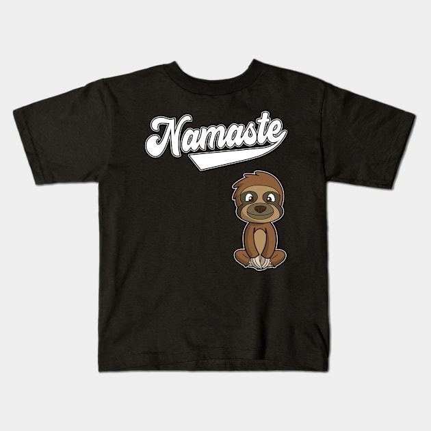 Yoga Namaste Sloth Meditate Spiritual Healthy Life Kids T-Shirt by E